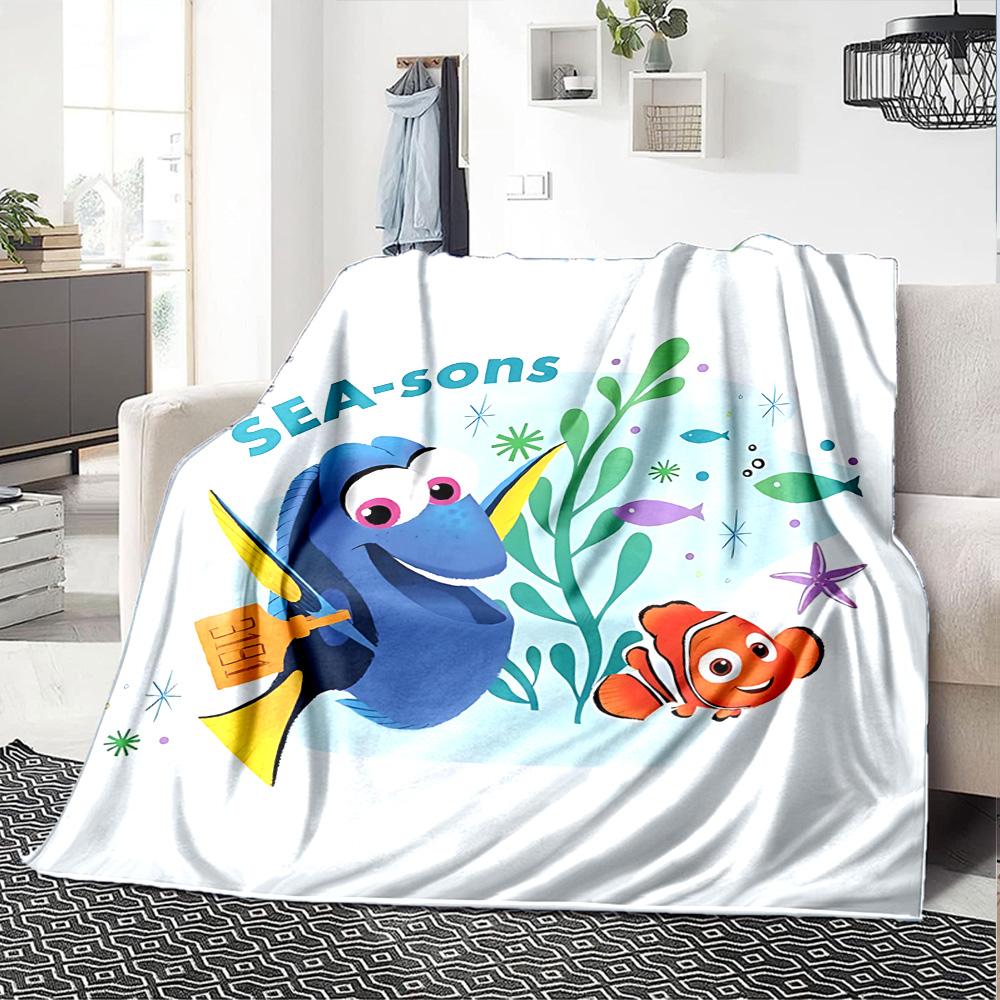 1pc Nemo Adventure Flannel Blanket,Ultra Soft Warm Plush Throw for Home Bedroom Bed Sofa Cover Camping Picnic gift Y72452