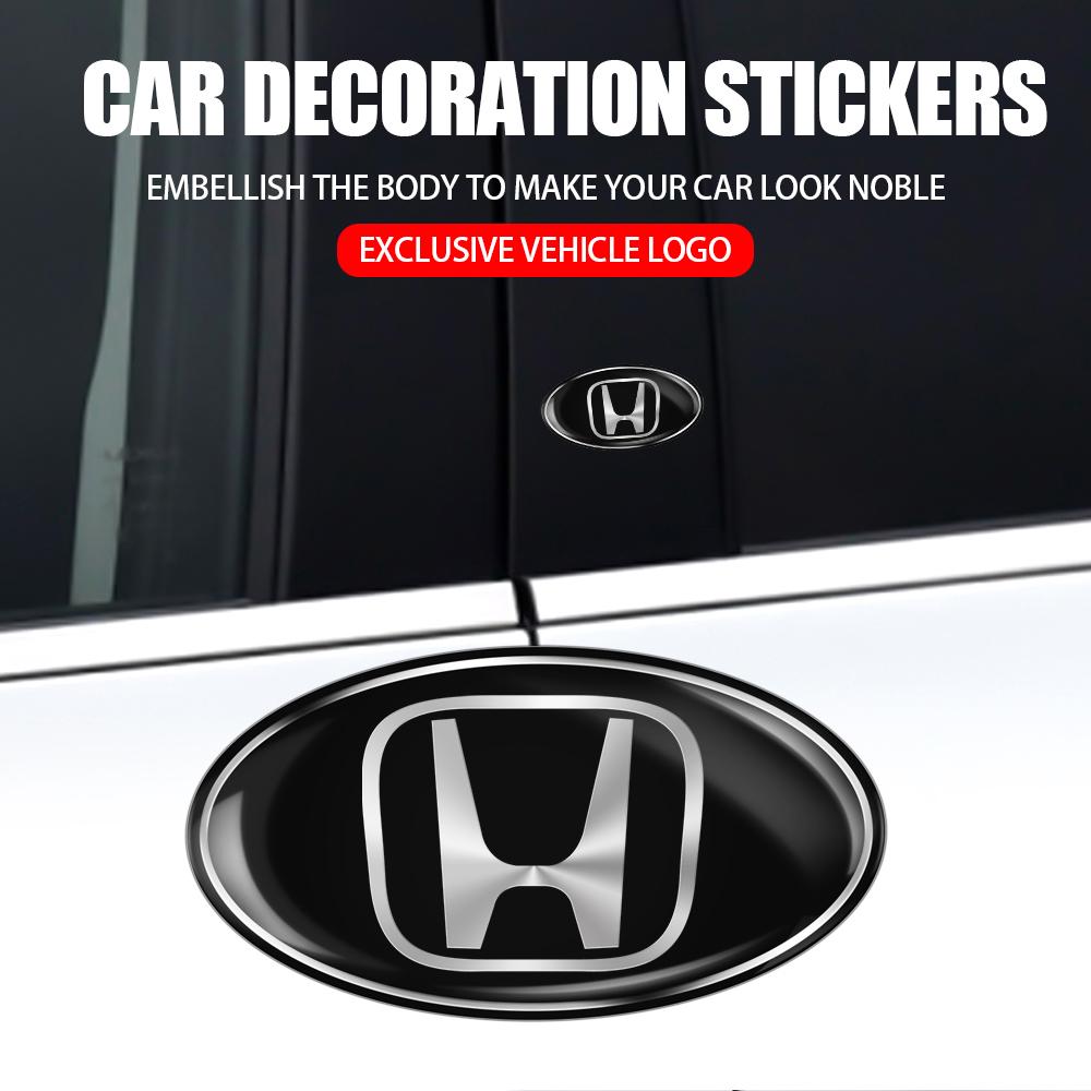3D Aluminum Car Emblem Stickers Body Trunk Badge Decoration Decal For Honda Civic Fit Accord CRV Jazz Odyssey Accessories Wheel