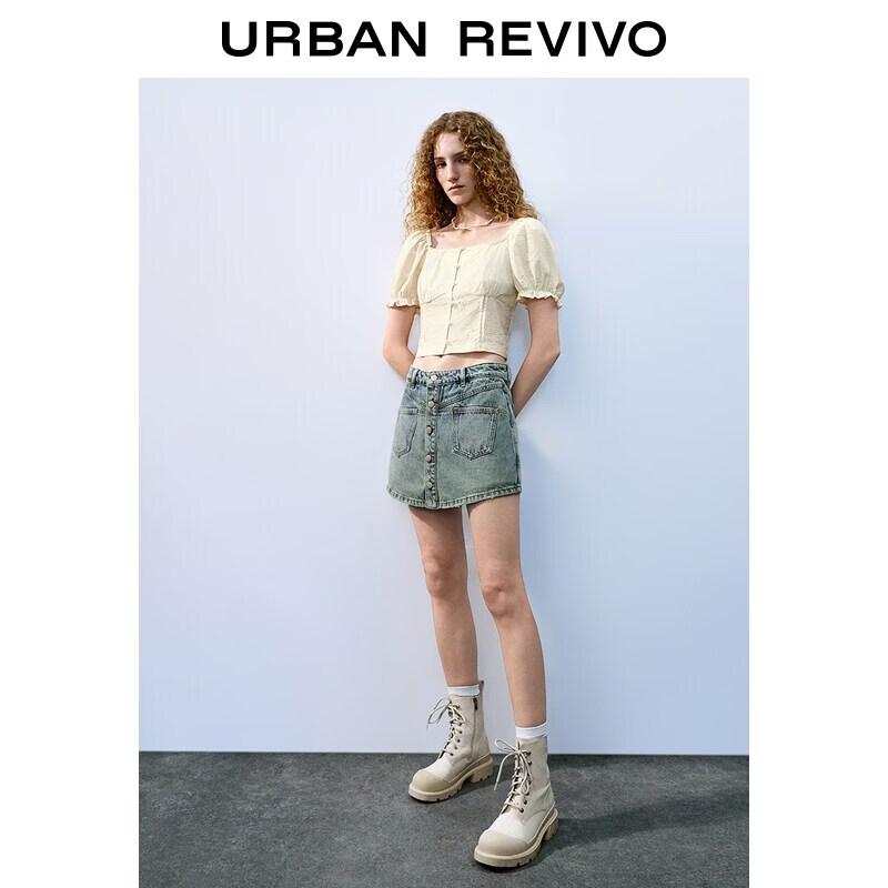 UR2026 Women s Retro Denim Skort Shorts 29