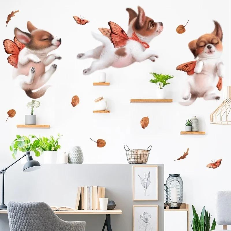 Decorative Stickers Super Cute Stickers Cartoon Animal Stickers Cute Pet Dog Wall Stickers Childrens Room Wall Background