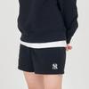 MLB New York Yankees Solid Color Lace-Up Loose Casual Shorts Women Shorts Black 3FSPB0143-50BKS