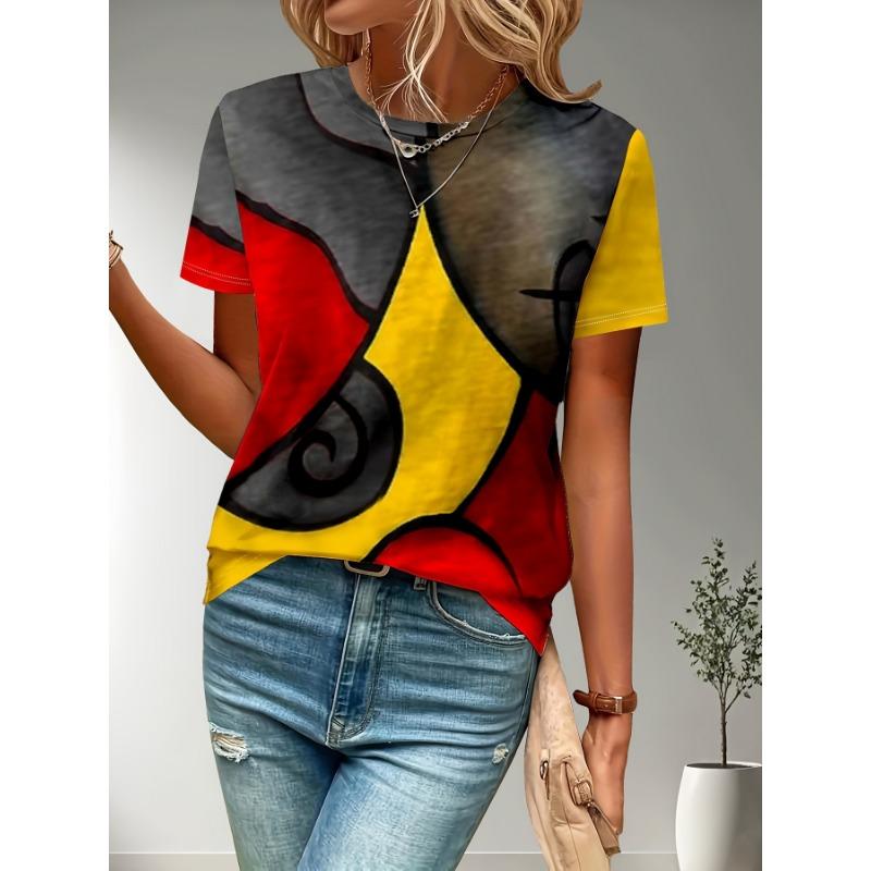 Summer Polka Dot Stripes 3D Print T-Shirts Women Casual O-Neck Short Sleeve T Shirt Harajuku Street Y2k Tees Top Female Clothing