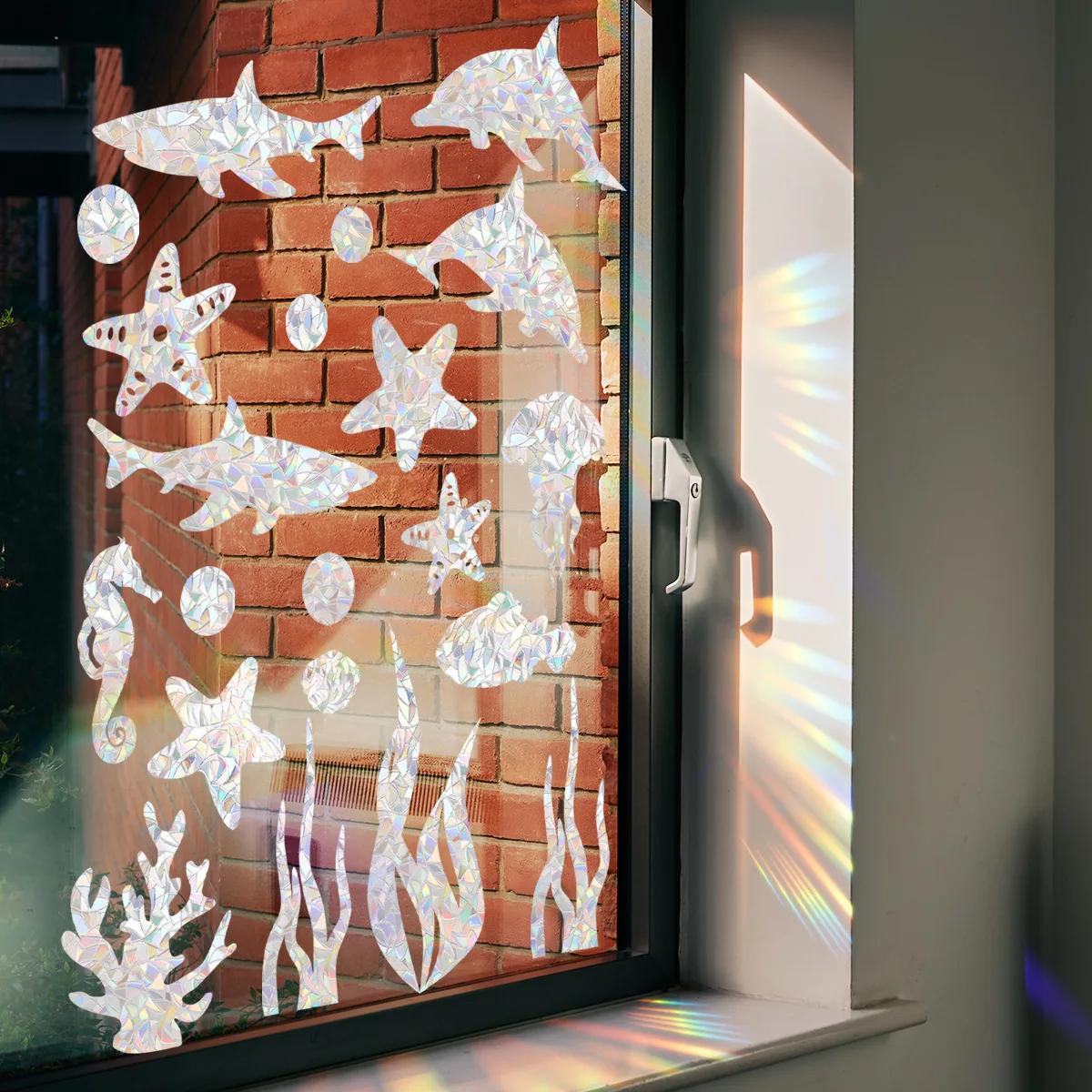 

Наклейки на стену «Ловец солнца» в виде морских животных, акулы, морского конька, медузы, кораллового стекла, наклейки на окна, ловец солнца, создатель радуги, домашний декор