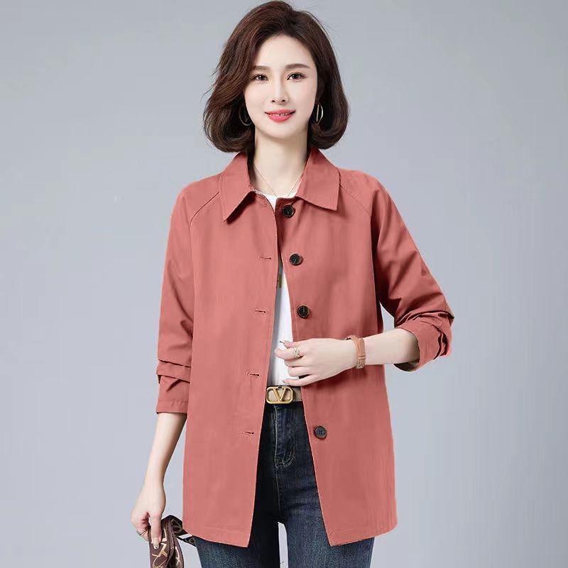 

2025 Women s Versatile Khaki Loose Trench Coat Jacket L (90-110 lbs)