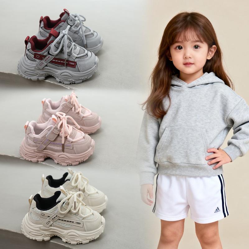 Spring Autumn Kids Sports Shoes Soft Sole Breathable Sneakers For Boys Girls Middle Small Children Student Casual Shoes