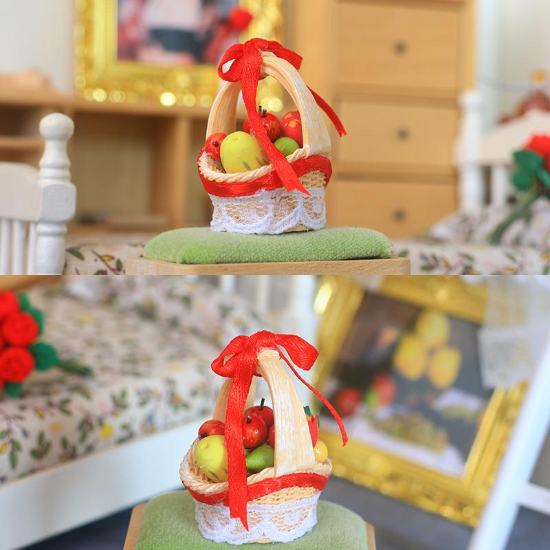 

1/12 Dollhouse Simulation Fruits Basket Model Dollhouse Mini Scene Decoration Playing Kitchen House Ornament Dollhouse Accessory one size