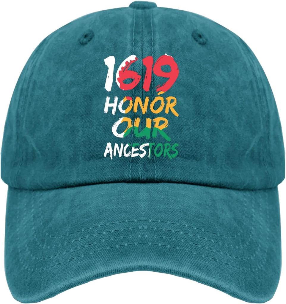 1619 Honor Our Ancestors Baseball Cap Polyester Casual Adjustable Adult Hat for Outdoor Sports