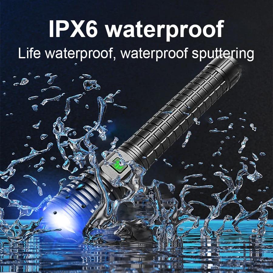 Long Flashlight 400W LED Torch Long Shot 800M Lamp Zoomable Flash Light Waterproof Torch Light Rechargeable Lantern
