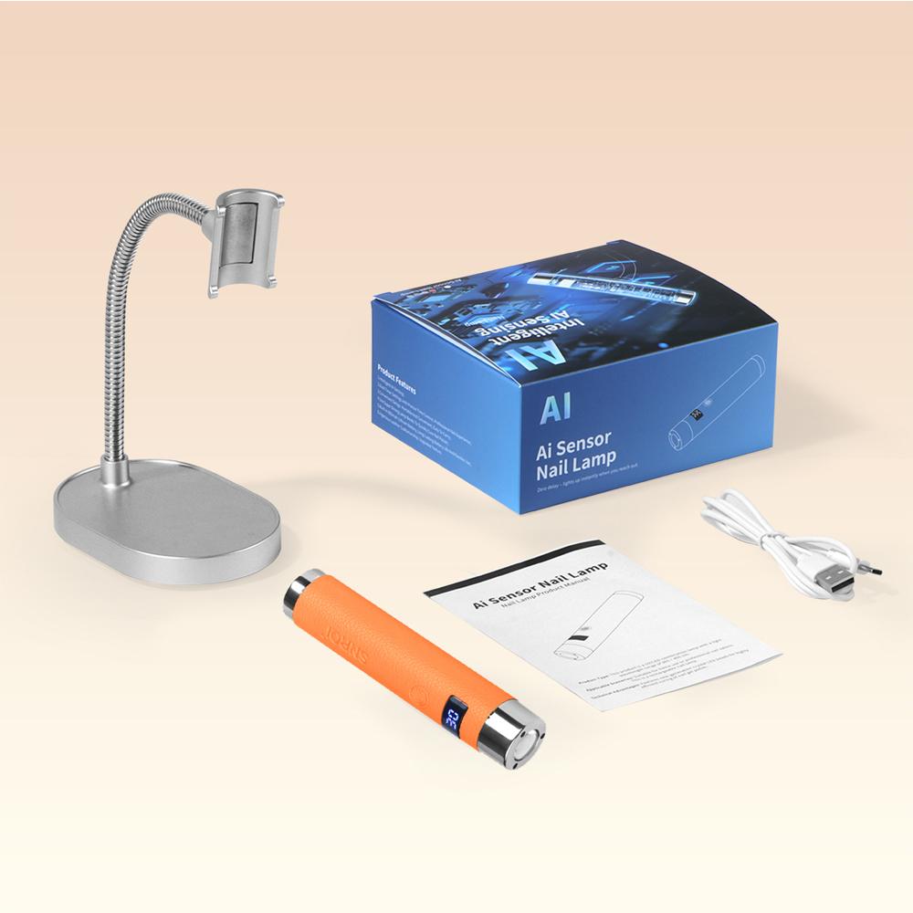 Smart Touch Nail Lamp with Stand - UV LED Light for Gel Polish Curing, Portable Nail Art Dryer with Sticker & Diamond Setting