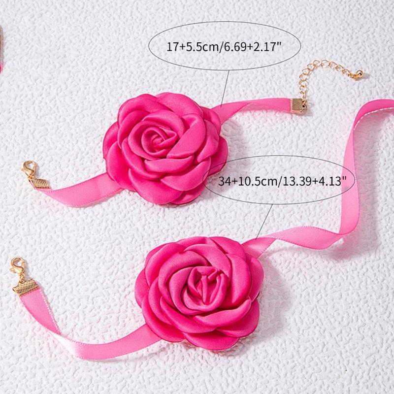 Simple Flowers Neckband Bracelet Lace Up Chokers Jewelry Temperament Neck Chain Elegant Clavicle Chain Necklace Jewelry