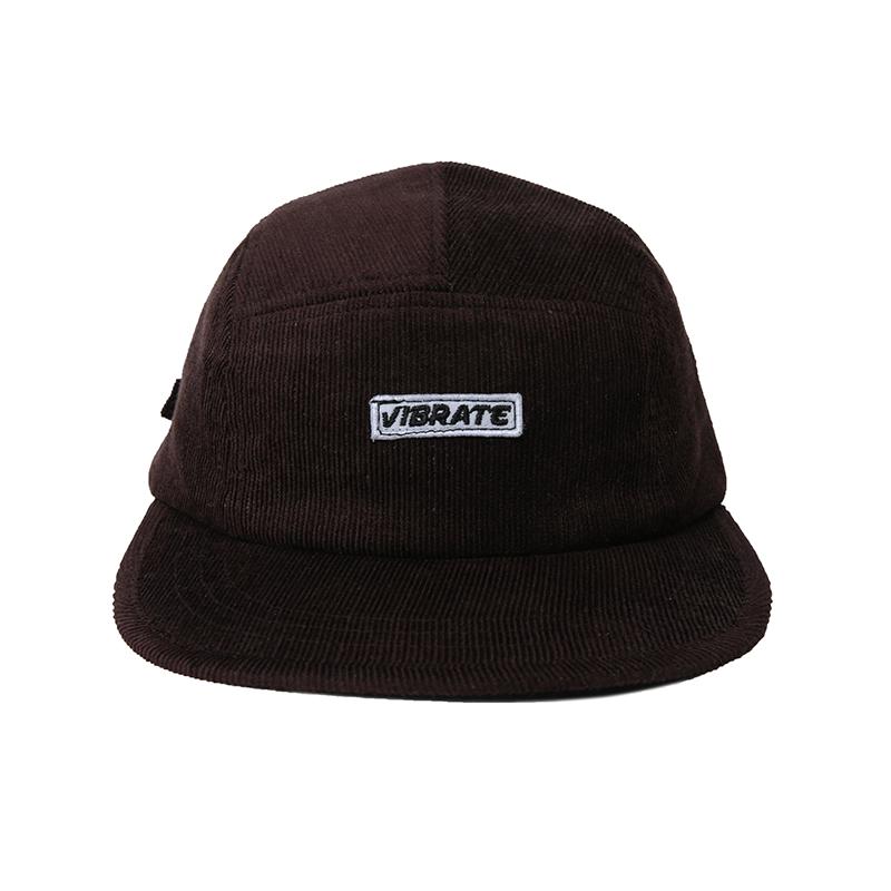 VIBRATE Box Logo Corduroy Camp Cap (Brown)