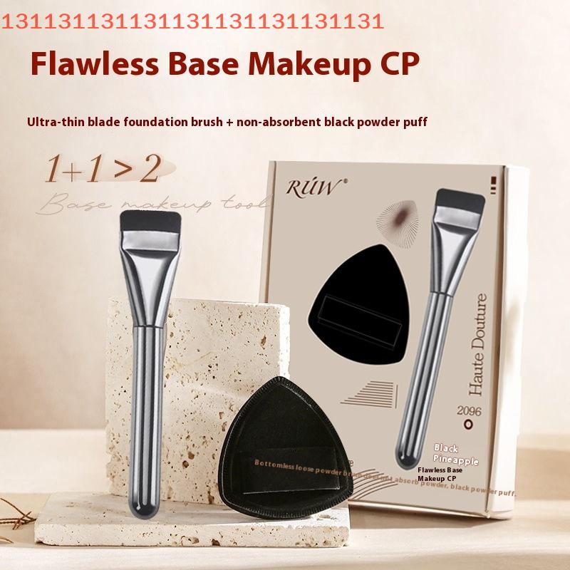 Lekki aplikator do płynnego makijażu ze zintegrowaną gąbeczką Akcesorium do narzędzi do makijażu Płaski pędzel do podkładu