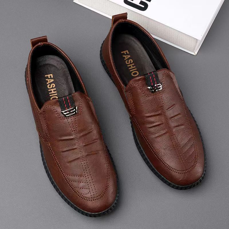 Factory Direct Sales 2025 Autumn New Casual Men's Leather Shoes Men's Shoes Soft Sole Non-slip Wear-resistant Business Casual Shoes