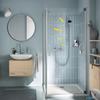 Ensemble de douche avec mitigeur thermostatique, pommeau 1 jet, barre 60cm et flexible - GROHE 34597001 - Economie d'eau - Chromé