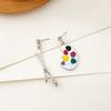 1 Pair Personality Fun Brush Drawing Board Earrings Ins Retro Literary Temperament Asymmetric Woman Earrings Jewelry Gift