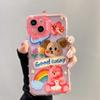 Clear Candy Sweet Graffiti Dog Bear Case For Iphone 13 12 11 14 Pro Max Glitter Protective Cover Shell