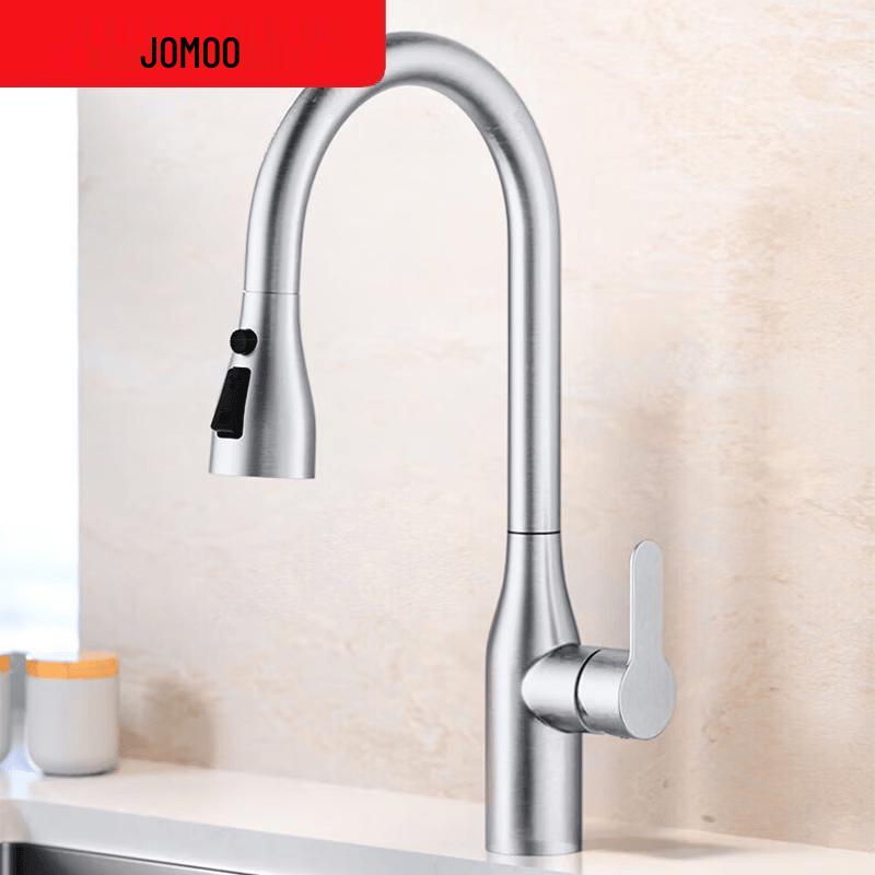 JOMOO Brushed Stainless Steel Kitchen Pull-Out Faucet