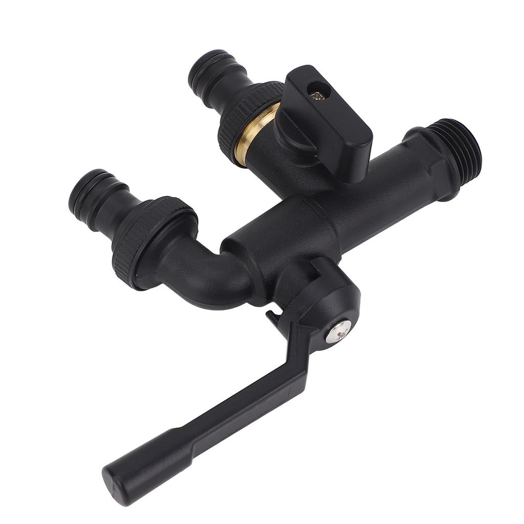 Doppelhahn-Wasserhahn-Set für den Außenbereich 3/4-Zoll-Einlass 25 mm 2 Auslässe Wandmontage Messing Frostsicher