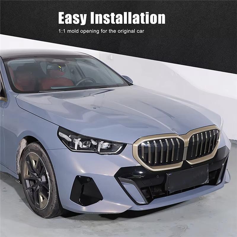 Real Carbon Fiber Car Front Bumper Lip Spoiler Trim For BMW 5 Series G60 2024 Sport Version Accessories