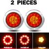 4 Inch LED Round Tail Lights Brake Turn Signal Light Rear Stop Warning Lamp for Truck Trailer Tractor Reverse Taillights 12V 24V