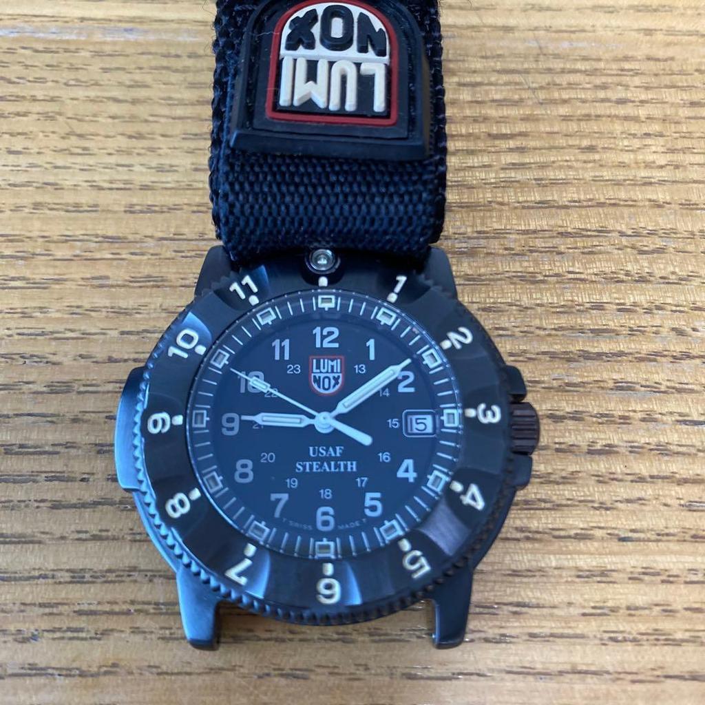Used Rare "LUMINOX" Luminox Nighthawk F-117 Black Belt