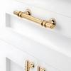 Furniture handle, metal railing for cabinet drawers, gold gloss, screws 128mm