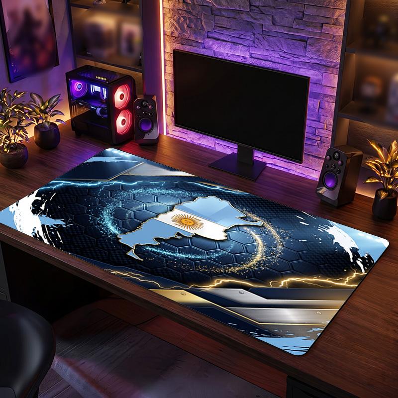 Tappetino Mouse Scudo Calcio Argentina, Tappetino da Scrivania Esteso Antiscivolo in Gomma per Gaming Ufficio Laptop Regalo per Fan
