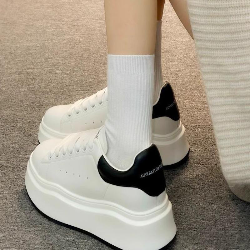 Little white shoes women's autumn versatile thick-soled small height-increasing shoes sports and leisure muffin board shoes