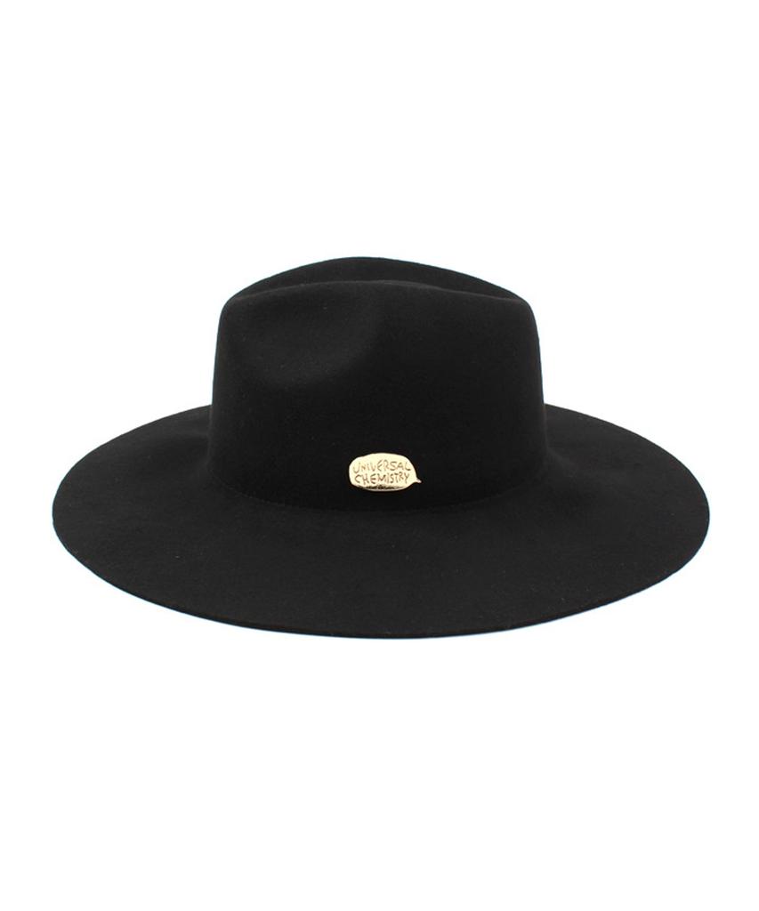 Yunibeosyeolkemiseuteuli Gold Metal Long Wool Fedora Bk Metal Long Fedora