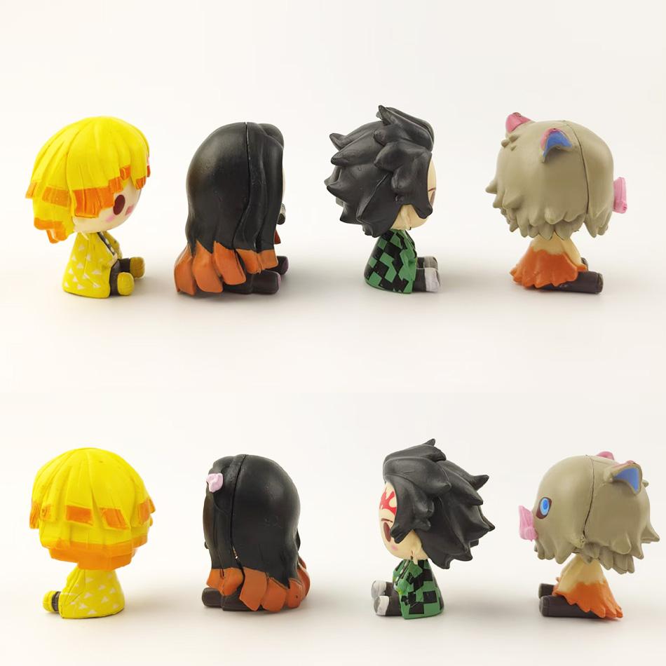 Anime Figure 4pcs/set Anime Demon Slayer Kimetsu No Yaiba Figure Q Posket Kamado Tanjirou Kamado Nezuko Agatsuma Figure Toys