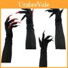 Halloween Lange Vampirklauen-Handschuhe mit falschen Nägeln für Cosplay-Kostümparty