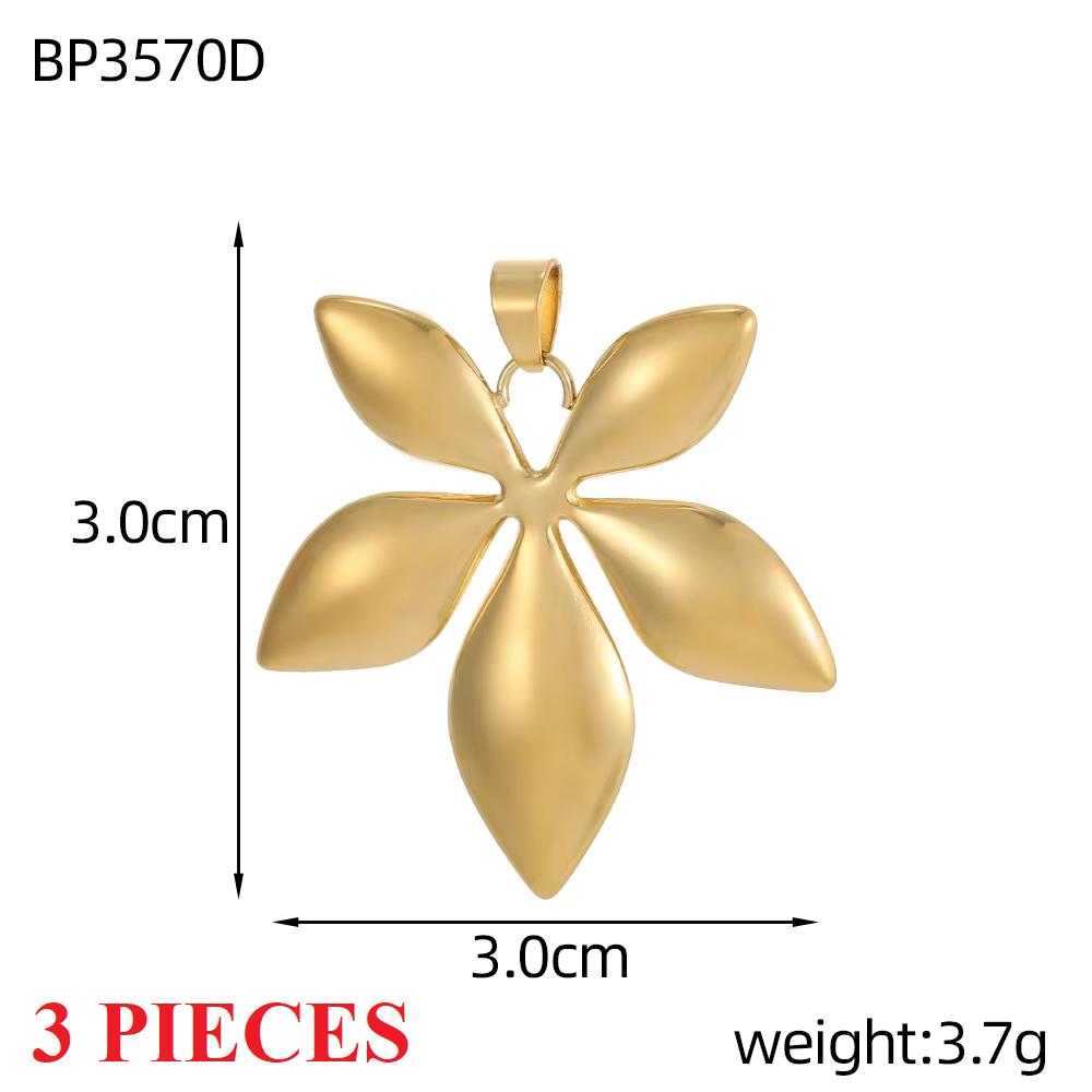 3PCS/LOT CARLIDANA Gold Plated Stainless Steel Charms, Flower Animal Heart Bow Pendants for DIY Necklace Jewelry Making