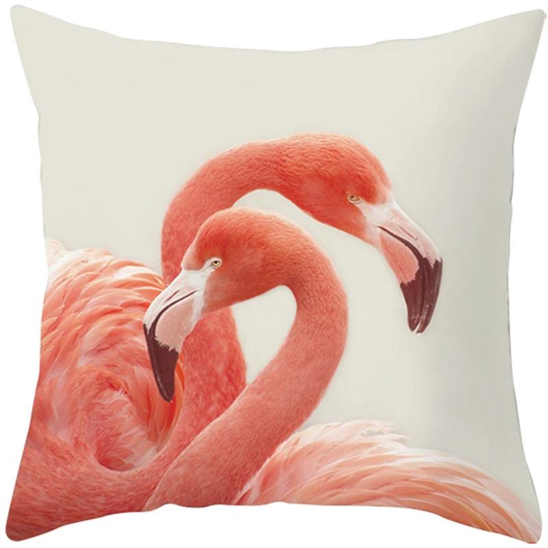 Pink Flamingo Pillow Case Decoration Holiday  Happy Birthday Party Hawaii Tropical