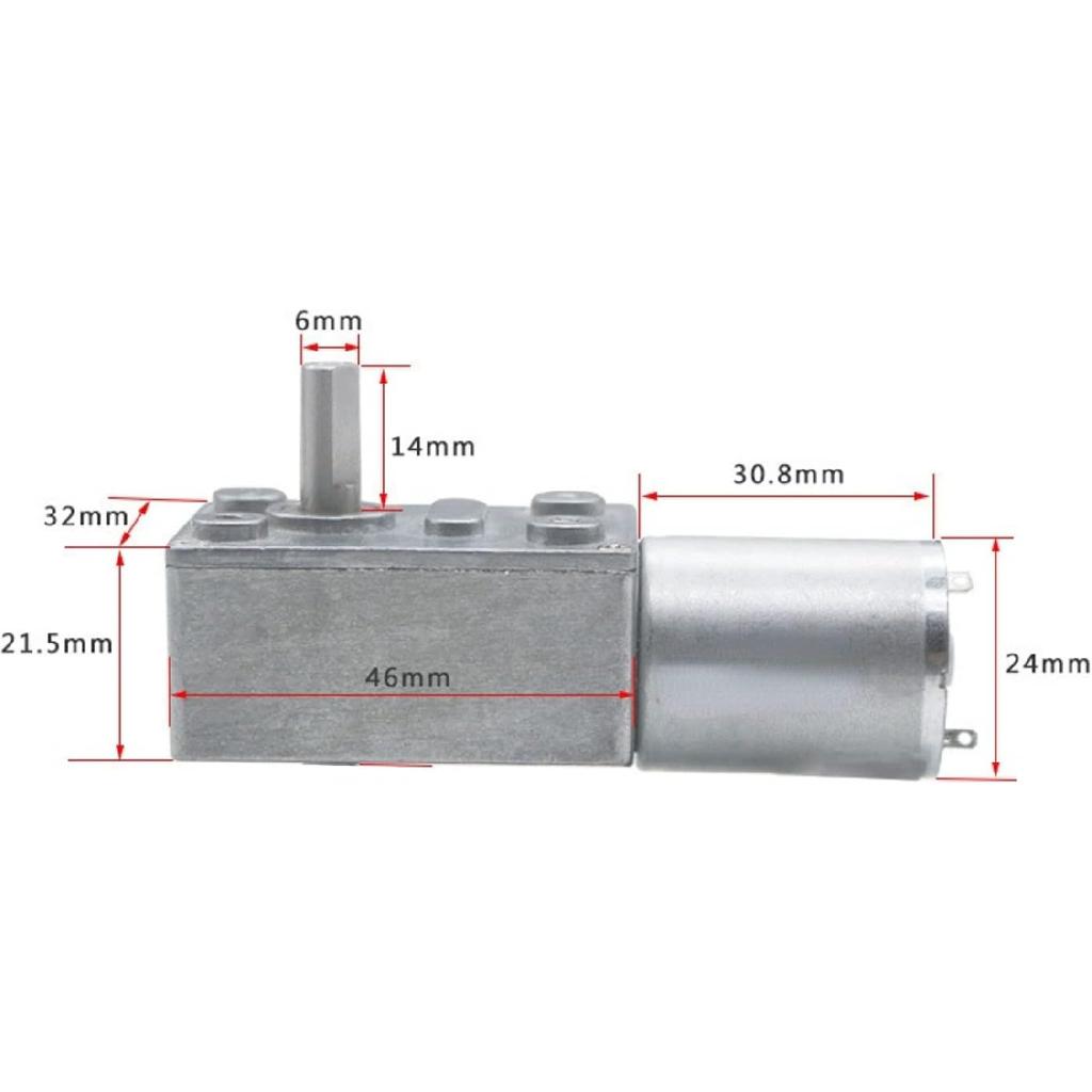 10RPM DC Worm Gear Motor 12V High Reduction High Dc Motor with Encoder Srong Self-Locking 6mm Output Shaft Gear Reduction Box Worm Gear Motor High