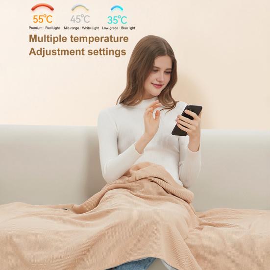 Heated Shawl Wrap USB Powered Heating Scarf Women Electric Blanket Portable Wireless Heated Blanket Bag with 3 Heat Settings