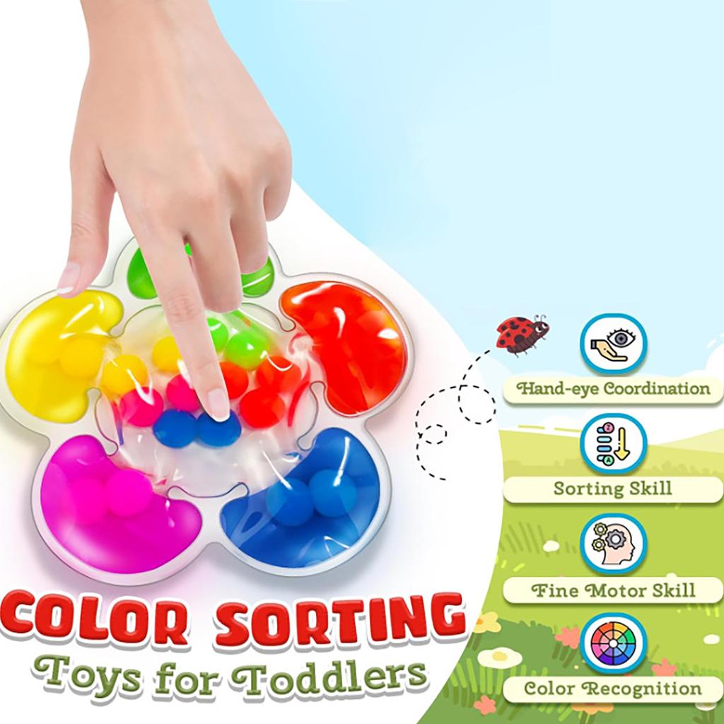 Multipurpose Sensory Color Sorting Game for Toddler Enhances Fine Motor Skills with Preschool Educational Toy