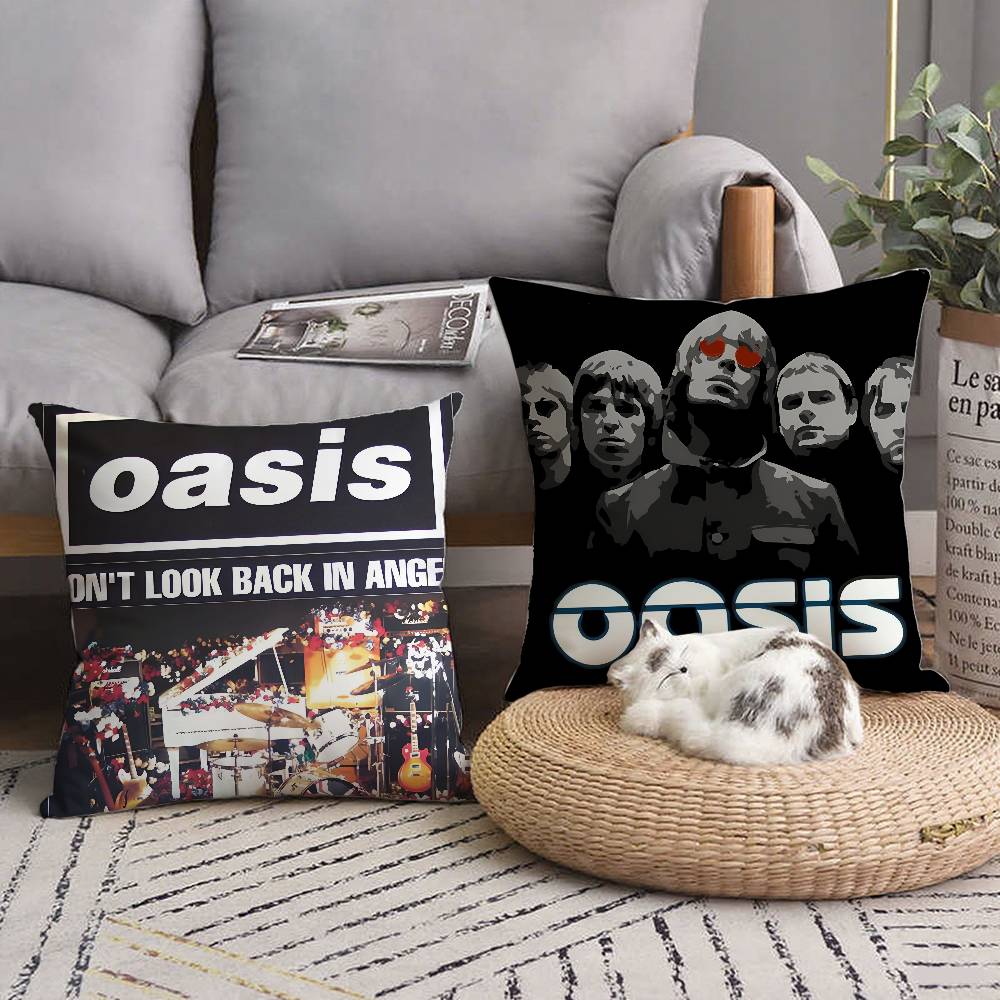 Funda de Almohada Banda Oasis Cuadrada Dormitorio Sofá Comodidad de Ocio Cojín Coche Sala de Estar Decoración del Hogar