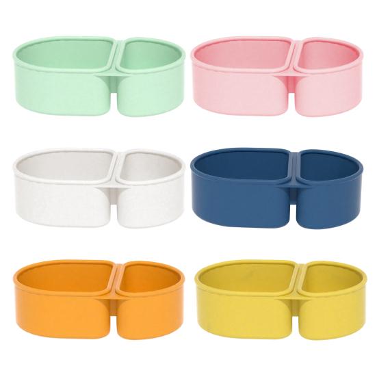 Silicone Microwave Lunch Box with Divided Compartments Foldable Bento Box for Office Travel Food-Grade Leak-Proof BPA-Free Meal Prep Container