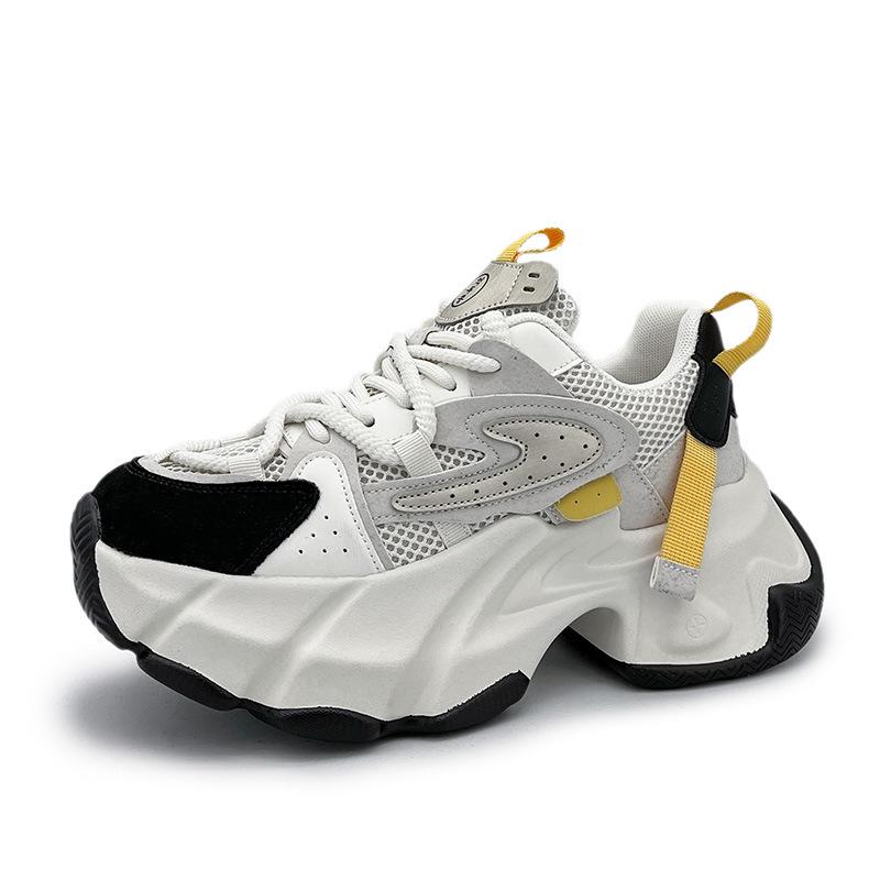 

Обувь для папы из натуральной кожи на платформе, новая весенняя дышащая и простая повседневная спортивная однослойная обувь, туфли-лифты 40 белый