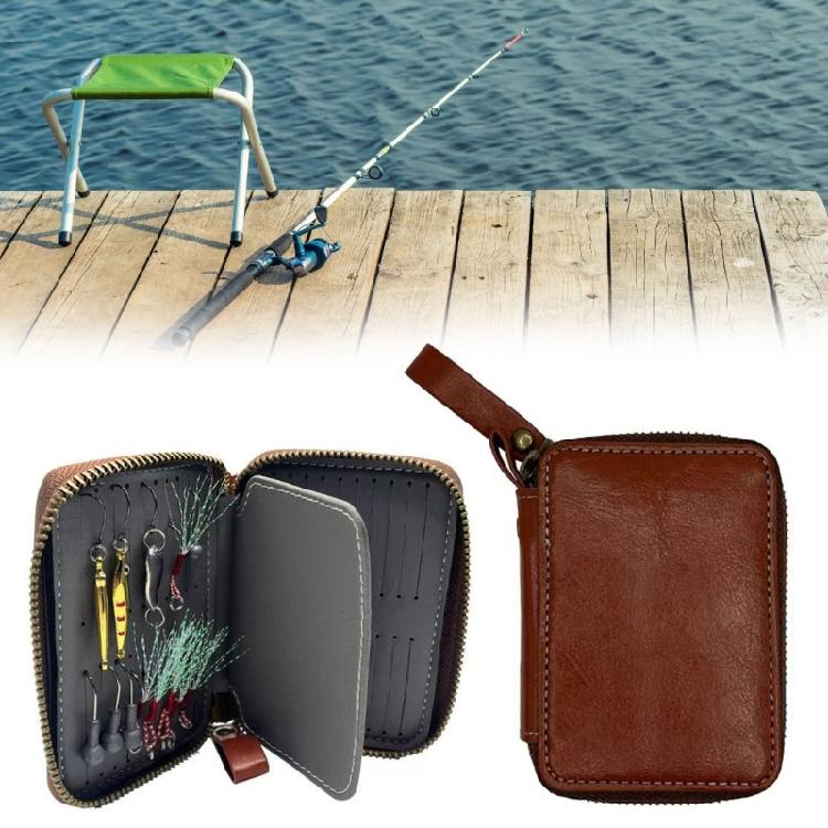 Porta esche rotanti Portaesche per trota Organizzatore in pelle PU Borsa per esche artificiali crankbait Borsa per attrezzatura da pesca Raccoglitore per attrezzatura da pesca