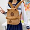 Kawaii Capybara Plush Backpack Large Capacity Shoulder Bag Japanese Cartoon School Bag  Boys