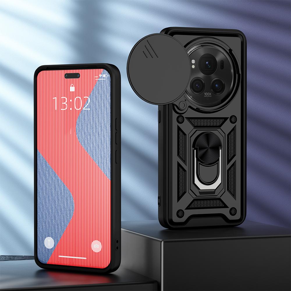 

Противоударный защитный чехол KEYSION для HONOR Magic 6 Pro 5G, защитное кольцо для объектива камеры, подставка, чехол для телефона HONOR Magic 5 Pro for Mgaic 6 Pro чёрный