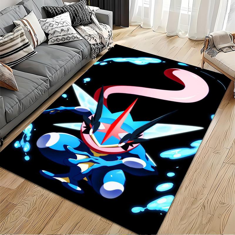 Greninja Printed Non-slip Flannel Carpet, Machine Washable, Soft Carpet for Home Decoration in Living Room and Bedroom