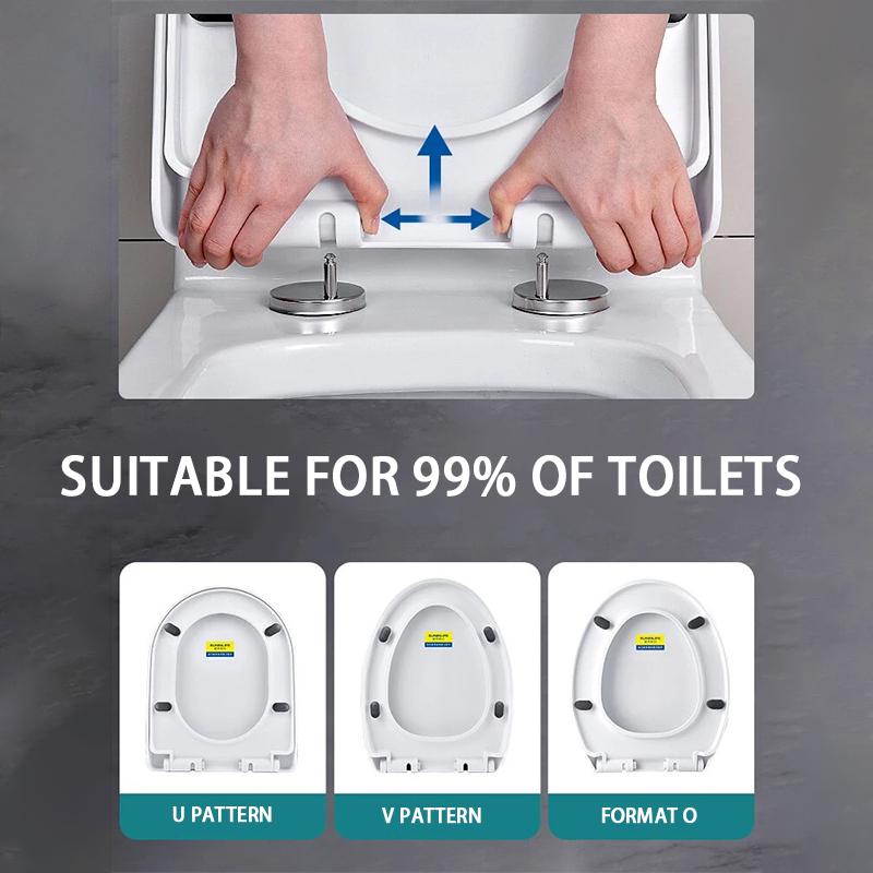 [Installiert in 1 Sekunde] Verdickter, bruchsicherer Toilettensitz, kompatibel mit allen Marken, U/V/O-förmigen Toilettensitzen