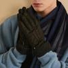 Black Goat Leather Suede Smartphone Touch Gloves Dcgv2f171