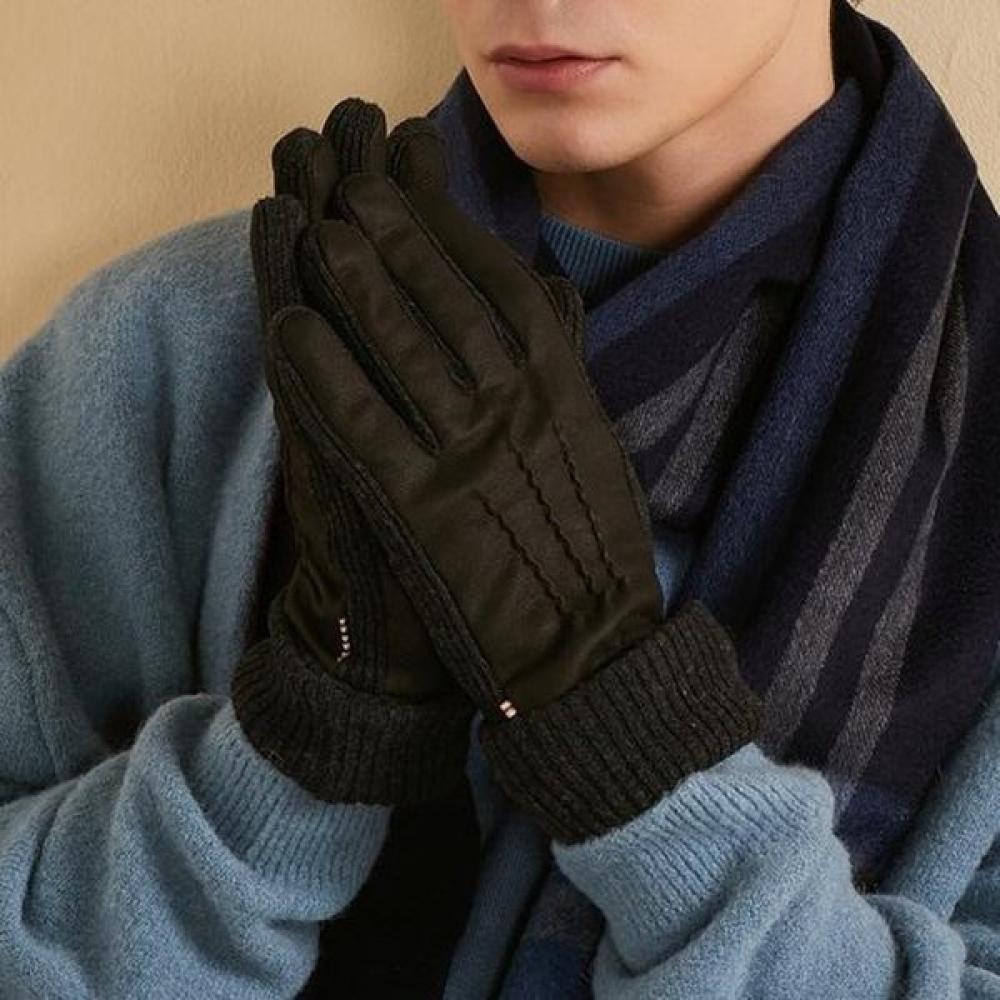 

Daks Black Goat Leather Suede Smartphone Touch Gloves Dcgv2f171 Single option