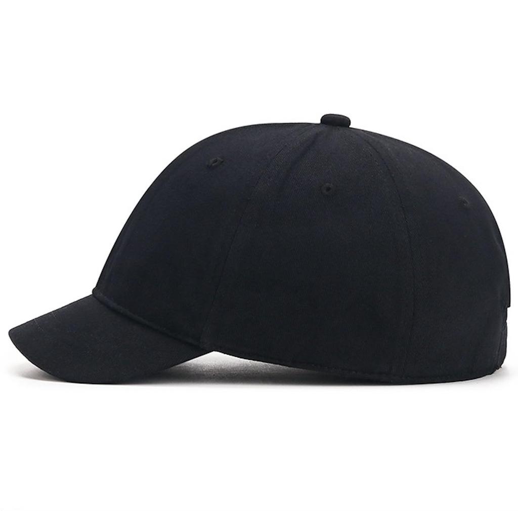 Haberly Plus Size Short Brim Cap Solid Color Simple Casual Soft Hat Free Black [58cm-63cm] Men's (JP, Alphabet, Size, (58cm-63cm))