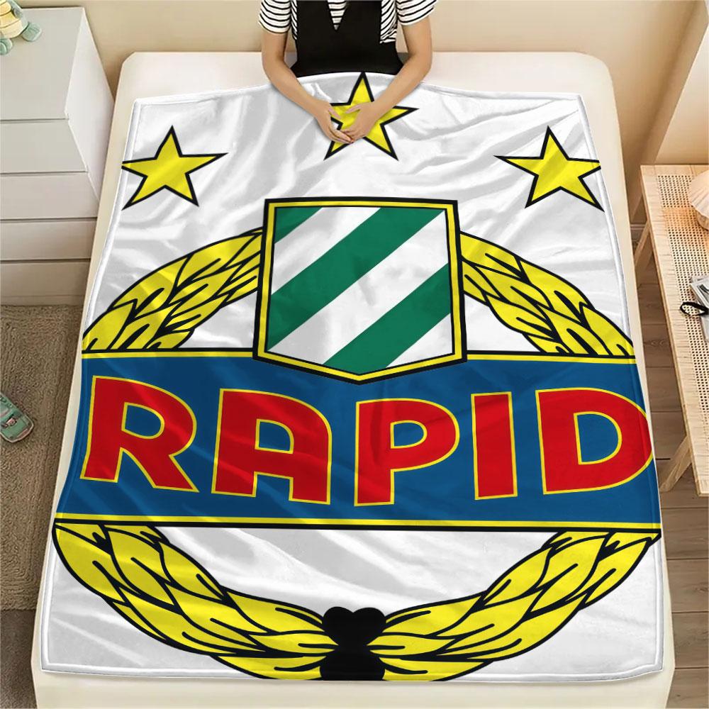Coperta in Flanella Logo Rapid Wien, Alta Qualità, Confortevole per Tutte le Stagioni, Decorazione per la Casa, Calore e Comfort