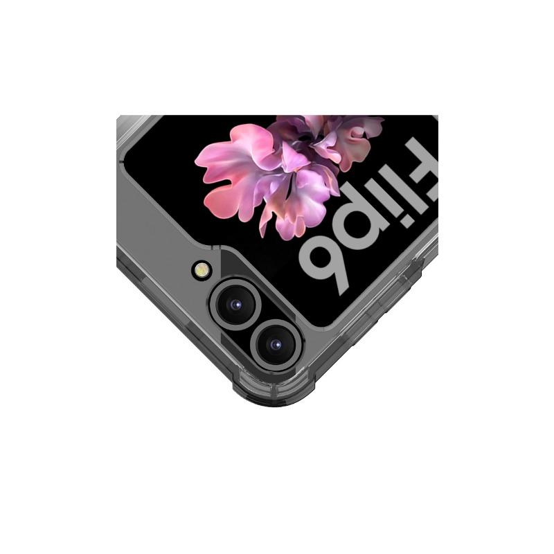 Transparent Hårt PC Stötsäkert Hårt PC Telefonskal för Samsung Galaxy Z Flip 6 5 Fodral med Ringhållare