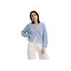 Levis Solid Color Versatile V-Neck Long Sleeve Knit Top Women Tops Blue A7104-0005